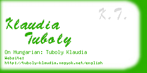 klaudia tuboly business card